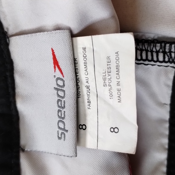 2 pc Set Speedo Lifeguard Swimsuit Maillot w/ Shorts 8 Lycra Black Classic NWT - Picture 13 of 14